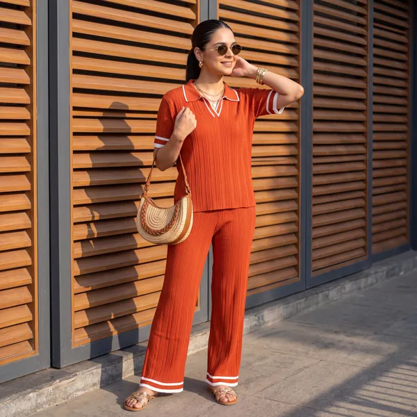 Terracotta_Ribbed_Knit_Polo_Top_&_Wide-Leg_Co-ord_Set