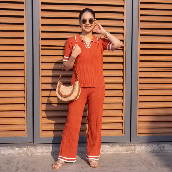 Terracotta_Ribbed_Knit_Polo_Top_&_Wide-Leg_Co-ord_Set