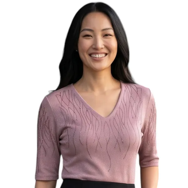 Womens_Pink_V_Neck_Top_With_Swarovski_Work