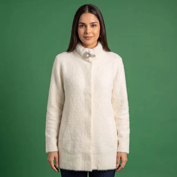White_High-Neck_Faux-Fur_Coat_with_Embellished_Buckle