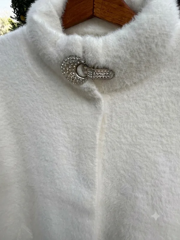 White_High-Neck_Faux-Fur_Coat_with_Embellished_Buckle