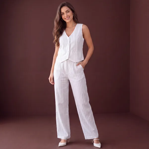 White_Linen_stripe_Tailored_Vest_&_Wide-Leg_Trouser_Co-Ord_Set