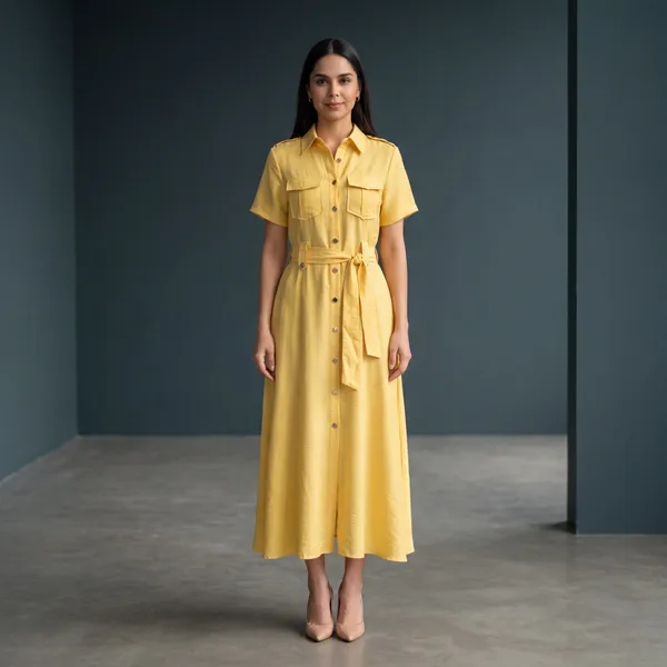 Yellow_Belted_Shirt_Dress