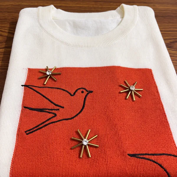 Rust_Orange_Knitted_Embellished_Top