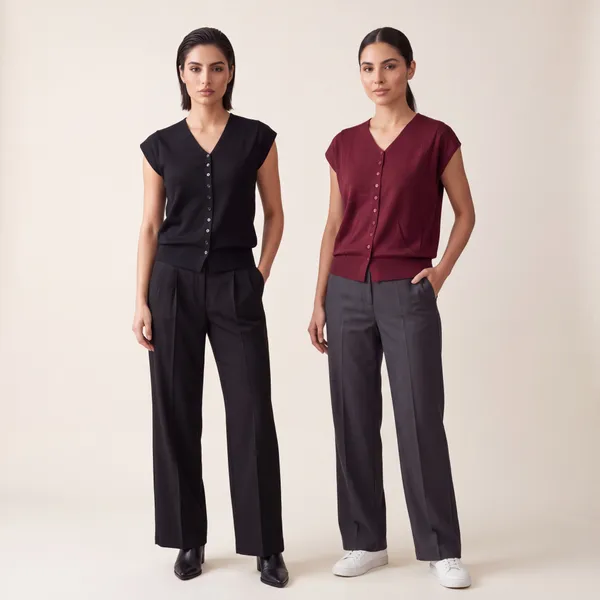 Black_V-Neck_Button-Front_Knit_Vest_Top