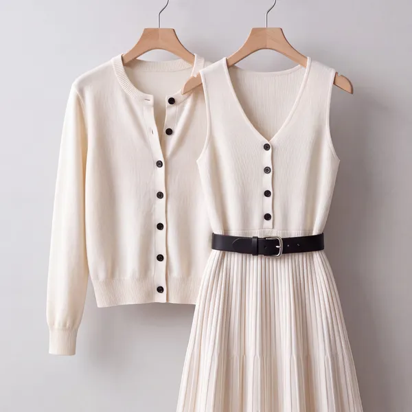 Ivory_Two-Piece_Knit_Dress_&_Cardigan_Set