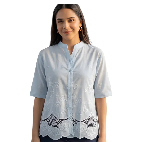 Womens_Sky_Blue_Embroidered_Casual_Top