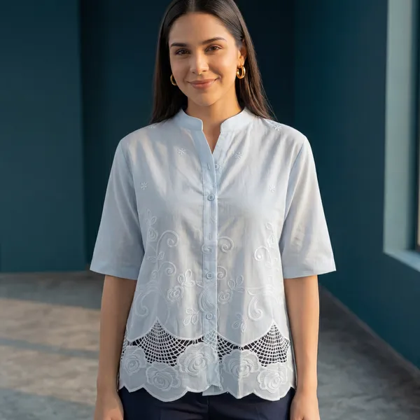 Womens_Sky_Blue_Embroidered_Casual_Top