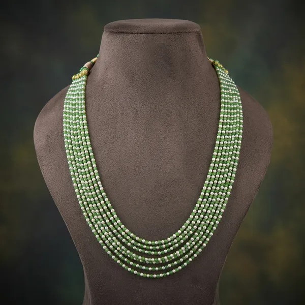 Green_Glass_Bead_Multi-Strand_Necklace_For_Women