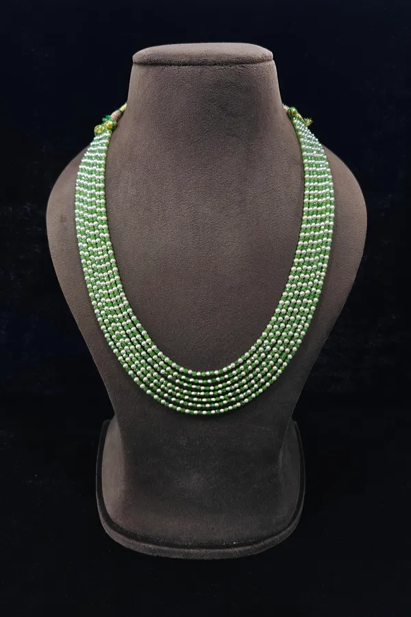 Green_Glass_Bead_Multi-Strand_Necklace_For_Women