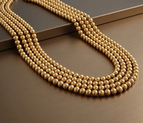 Gold_Glass_Bead_Multi-Strand_Necklace_For_Women