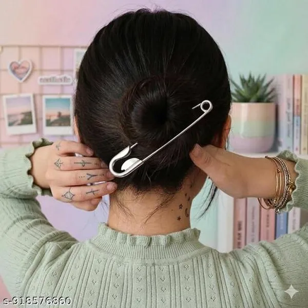 Silver_Metal_Safety_Pin_Hair_Clip_for_Women