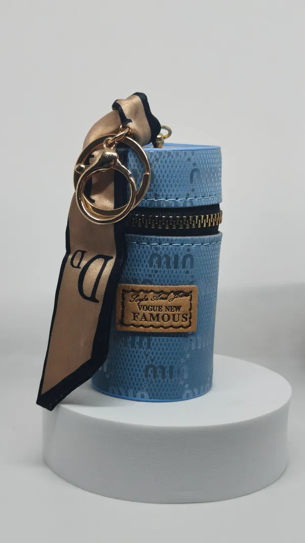 Gold_Tone_Cherry_Keychain_and_Blue_Denim_Cylinder_Keychain_Combo