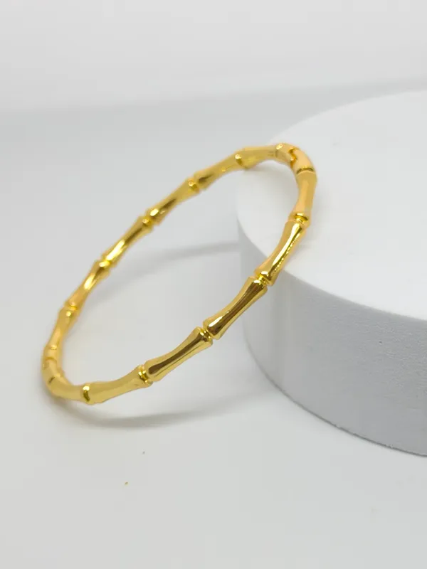 Gold_Bamboo_Design_Bangle_Bracelet_for_Women