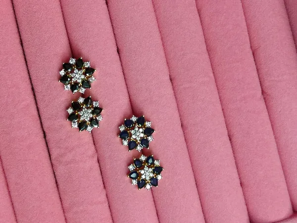 Blue_Cubic_Zirconia_Floral_Stud_Earrings_For_Women