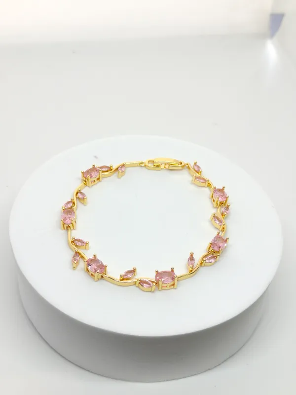 Gold_Pink_Stone_Embellished_Bracelet_for_Women
