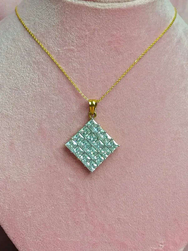 Light_Green_Alloy_Gemstone_Cluster_Pendant_Necklace_Set_For_Women