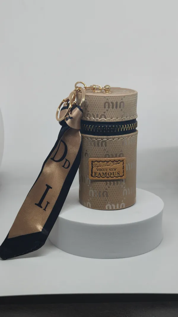 Gold_Tone_Cherry_Keychain_and_Blue_Denim_Cylinder_Keychain_Combo