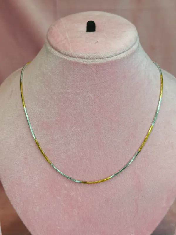 Gold_Silver_Stainless_Steel_Two-Tone_Snake_Chain_Necklace_For_Women