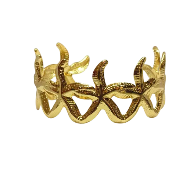 Gold_Stainless_Steel_Star_Twist_Bracelet_For_Women