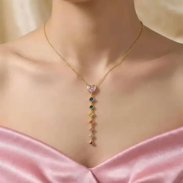 Multicolor_Alloy_Cubic_Zirconia_Heart_Pendant_Necklace_For_Women