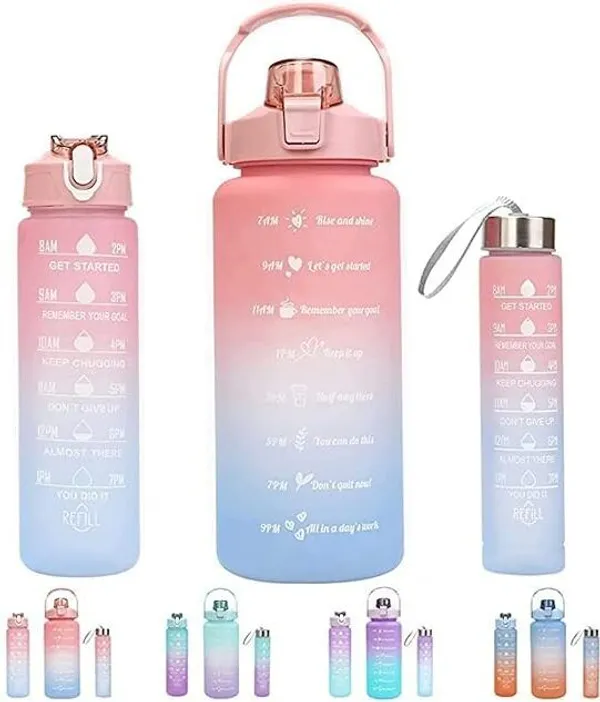 Bpa-Free_Plastic_Motivational_Gradient_Water_Bottle_With_Time_Marker_Set_Of_3