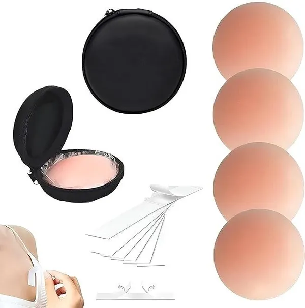 Beige_Silicone_Self-Adhesive_Invisible_Nipple_Covers_For_Women_Pack_Of_4