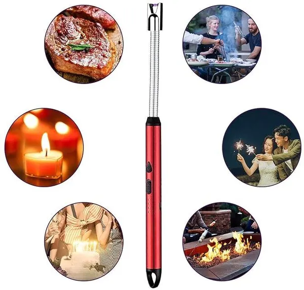 Red_Plastic_Flameless_Arc_Usb_Rechargeable_Electric_Gas_Lighter