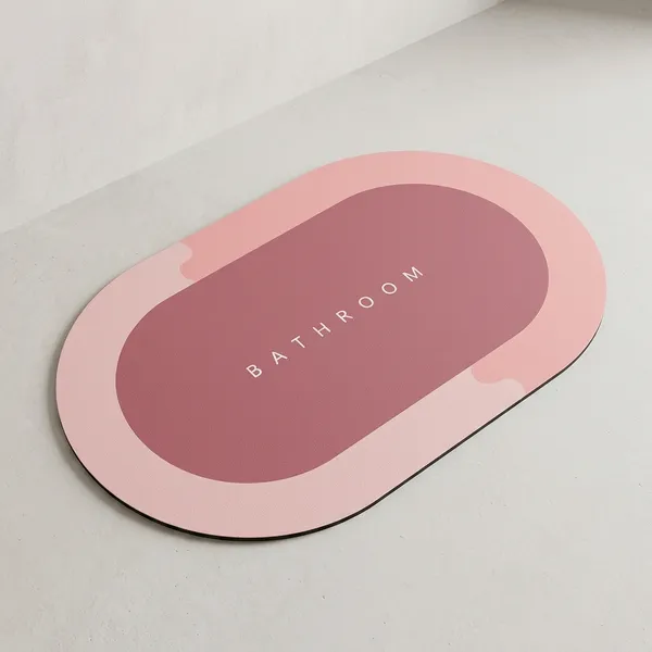 Microfiber_Oval_Super_Absorbent_Anti-Slip_Bathroom_Mat_Pink