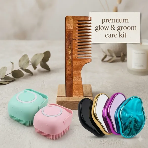 Neem_Wood_Comb_And_Silicone_Scalp_Massage_Brush_Hair_Care_Kit_Pack_Of_3
