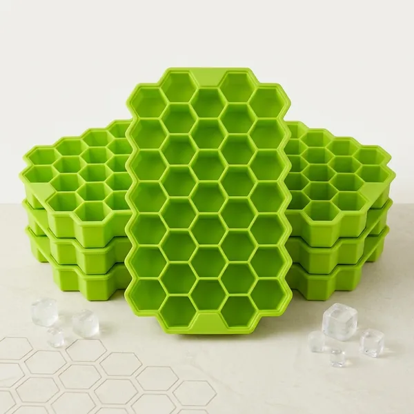 Green_Plastic_Hexagon_Ice_Cube_Tray_Pack_Of_4
