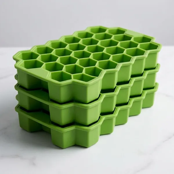 Green_Plastic_Hexagon_Ice_Cube_Tray_Pack_Of_4