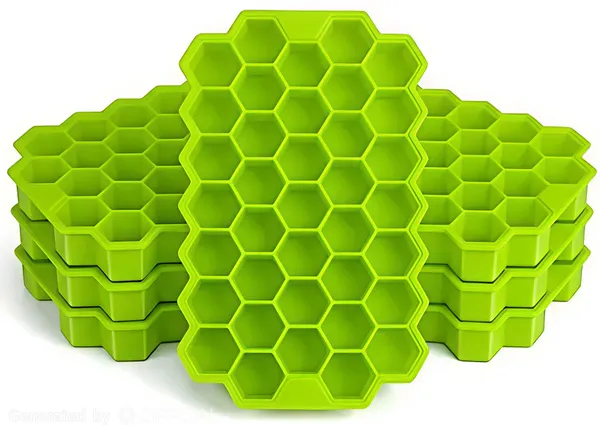 Green_Plastic_Hexagon_Ice_Cube_Tray_Pack_Of_4