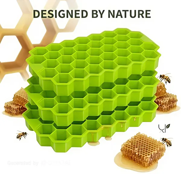 Green_Plastic_Hexagon_Ice_Cube_Tray_Pack_Of_4
