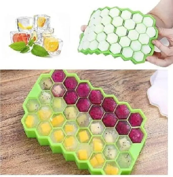 Green_Plastic_Hexagon_Ice_Cube_Tray_Pack_Of_4