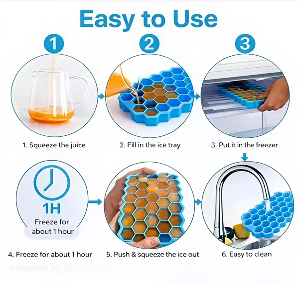 Green_Plastic_Hexagon_Ice_Cube_Tray_Pack_Of_4