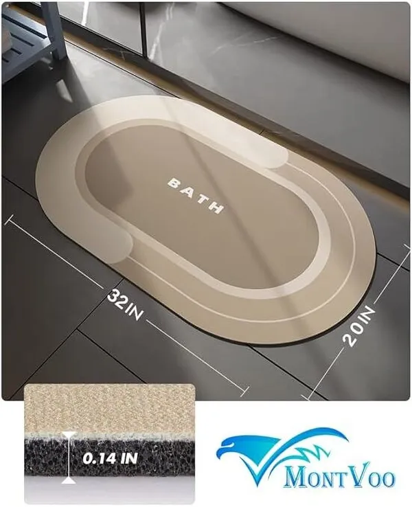 Microfiber_Oval_Super_Absorbent_Anti-Slip_Bathroom_Mat_Beige