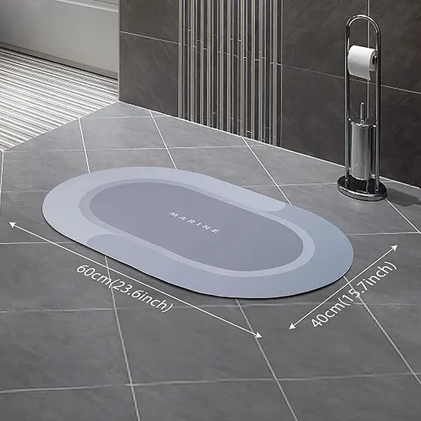 Microfiber_Oval_Super_Absorbent_Anti-Slip_Bathroom_Mat_Grey