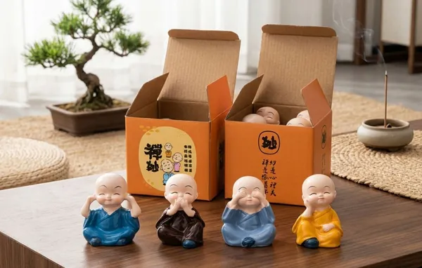 Resin_Multicolor_See_Hear_Speak_Think_No_Evil_Monk_Figurines_Set_Of_4