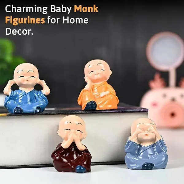Resin_Multicolor_See_Hear_Speak_Think_No_Evil_Monk_Figurines_Set_Of_4