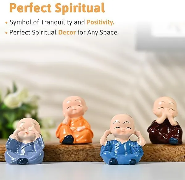 Resin_Multicolor_See_Hear_Speak_Think_No_Evil_Monk_Figurines_Set_Of_4