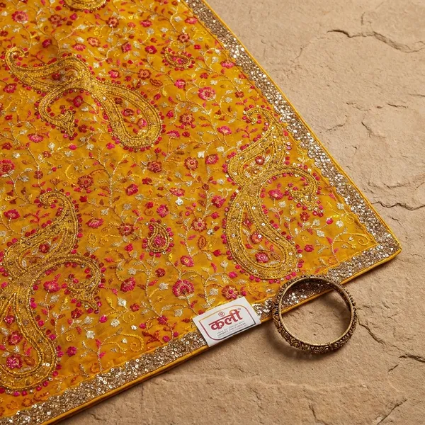 Mustard_Georgette_Kashmiri_Resham_Embroidered_Saree_For_Women