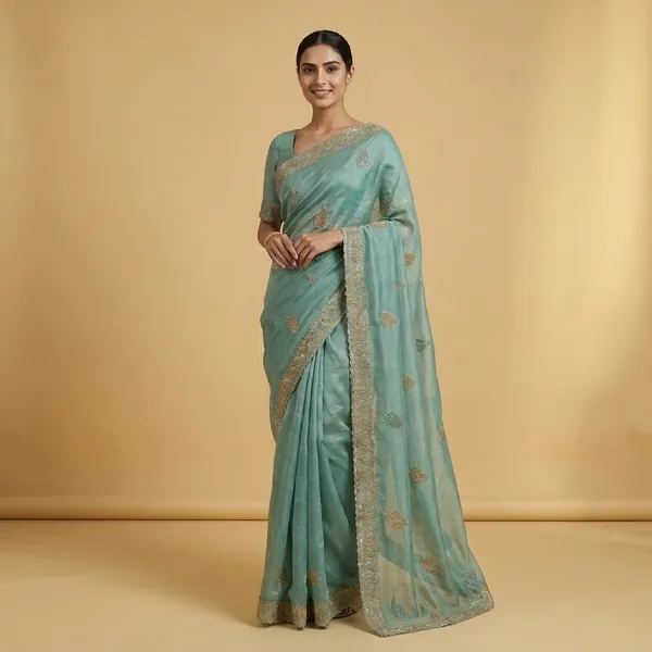 Pista_Green_Russian_Tissue_Silk_Traditional_Embroidered_Border_Saree_For_Women