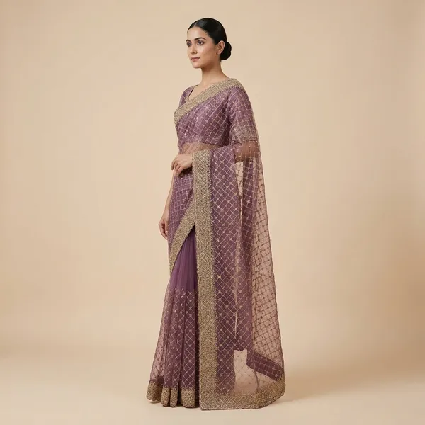 Purple_Shimmer_Net_Zari_Embroidered_Zarkan_Saree_For_Women