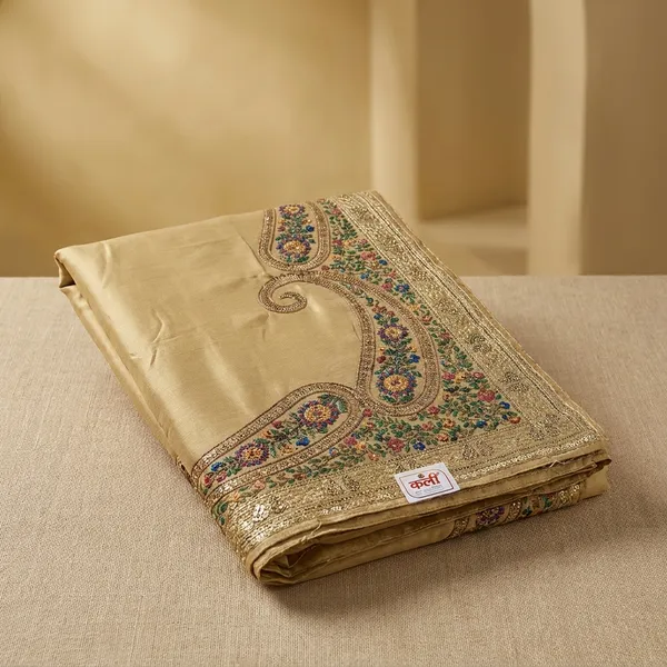 Gold_Mulberry_Satin_Kashmiri_Resham_Embroidered_Saree_For_Women