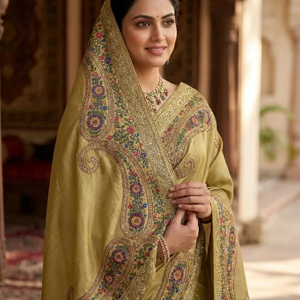 Gold_Mulberry_Satin_Kashmiri_Resham_Embroidered_Saree_For_Women