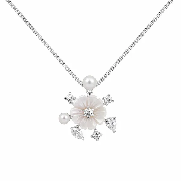 Silver_Pearl_Floral_Pendant_Necklace_For_Women_|_Made_With_Pure_925_Silver