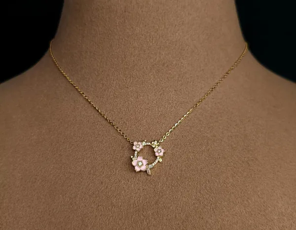 Gold_Cubic_Zirconia_Floral_Pendant_Necklace_For_Women_|_Made_With_Pure_925_Silver
