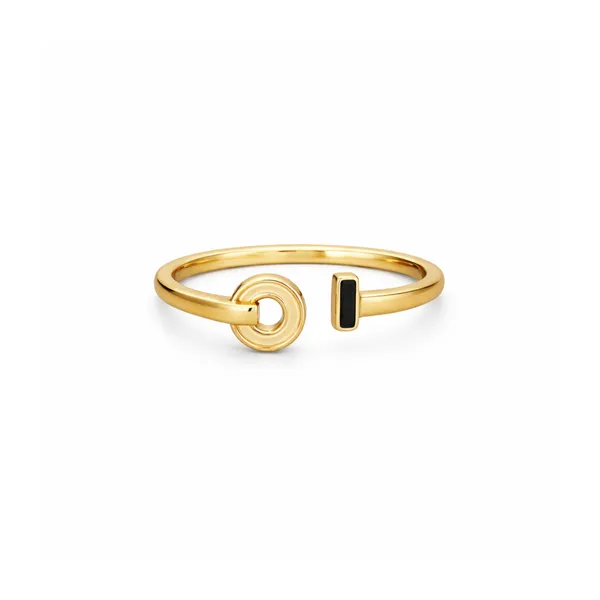 Gold_Black_Enamel_Spiral_Adjustable_Ring_For_Women_|_Made_With_Pure_925_Silver