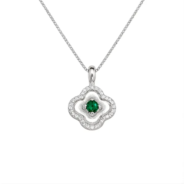 Silver_Emerald_Green_Clover_Pendant_Necklace_For_Women_|_Made_With_Pure_925_Silver